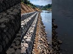 Real-World schanskorfmuurconstructie | Triple-Twist zeshoekig schanskorfgaasproject