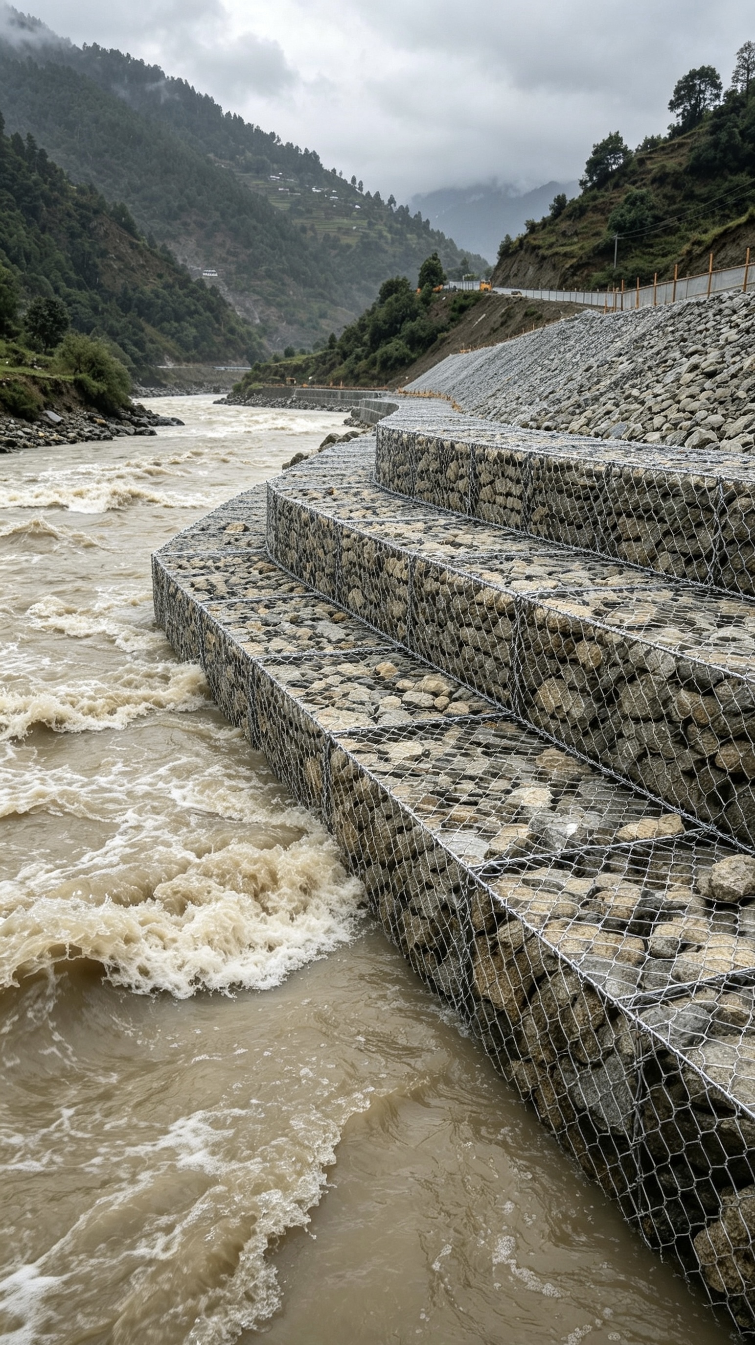 Laatste bedrijfsblogs Hoe Gabion Matrasnet Nepal Rivieroevers en Snelwegtaluds Beschermt Tijdens het Moessonseizoen