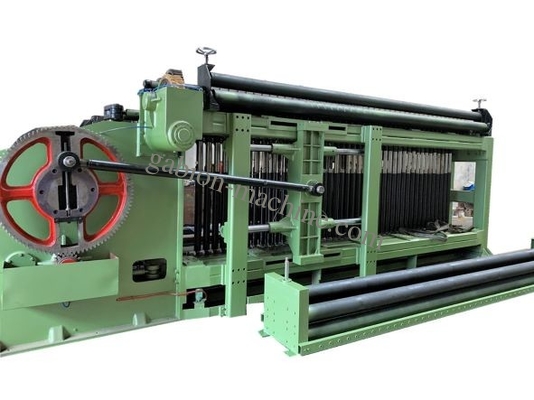 kopen Dubbele Rekaandrijving 84x120mm Gabion-Doosdraad Mesh Netting Machine online vervaardiging